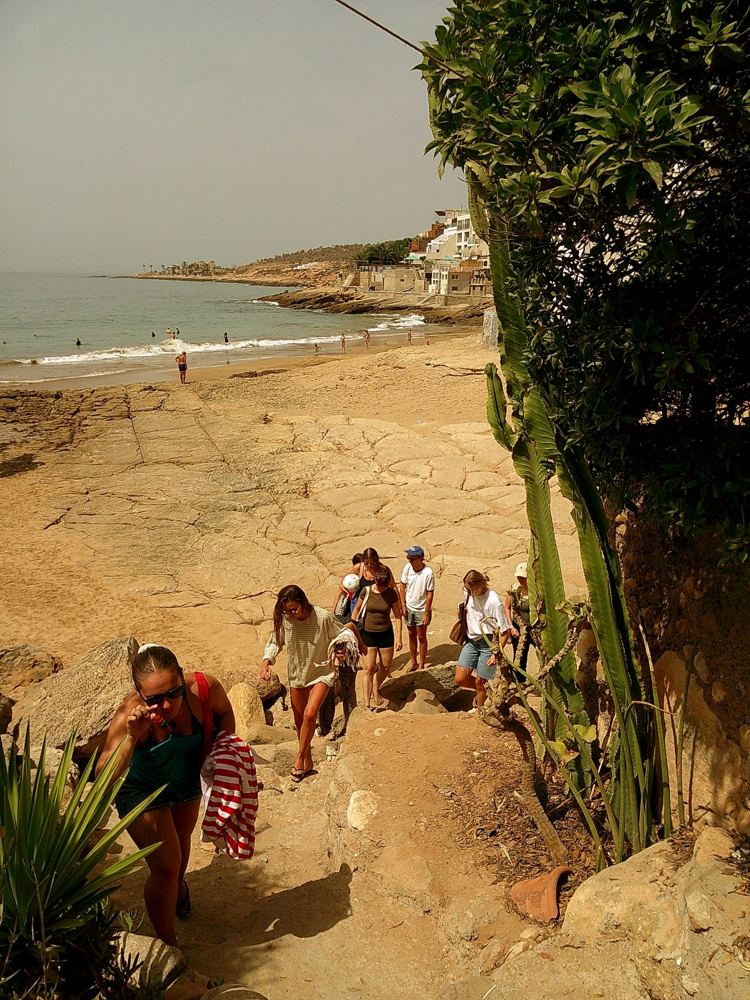 Chemin de falaise au-dessus de la plage