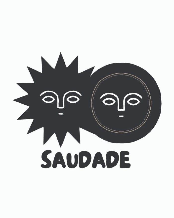 Logo Saudade, soleil et lune, version noire