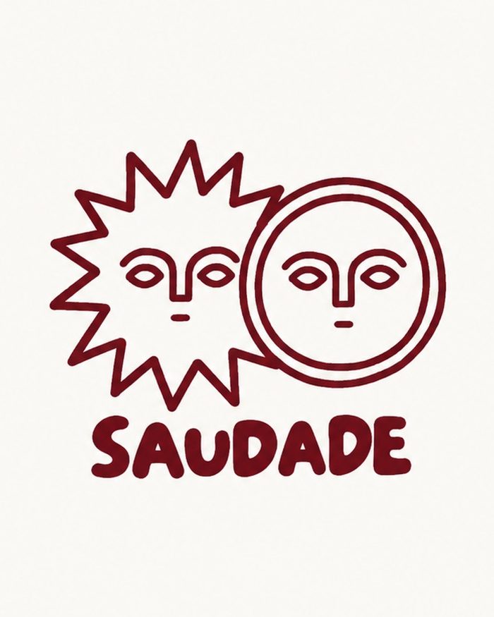 Logo Saudade au trait, lettres pleines